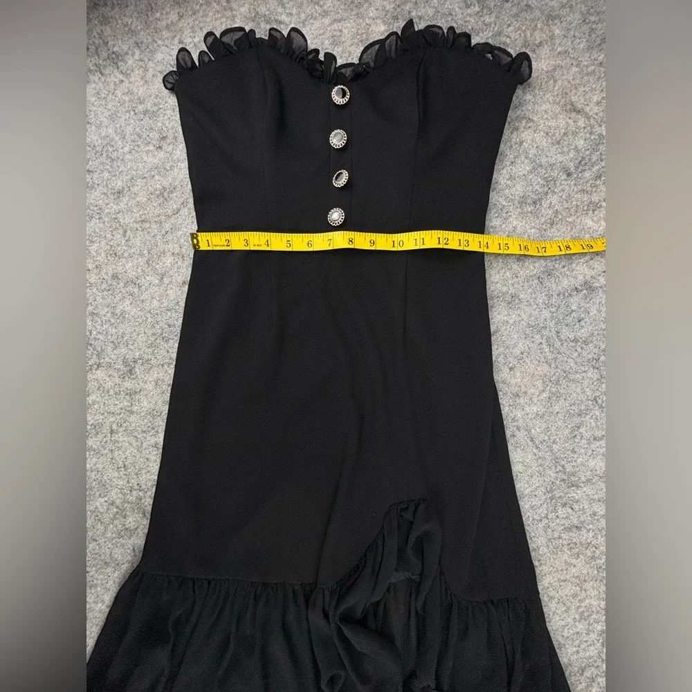 Anthropologie | Hutch | Strapless Tiered Ruffle‎ Side-Slit Dress | Size 6